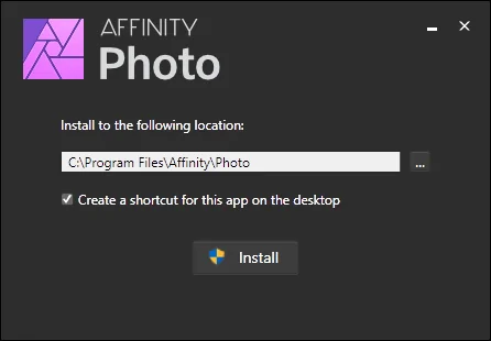 Affinity Photo installer