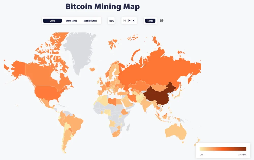 Bitcoin Mining Map.