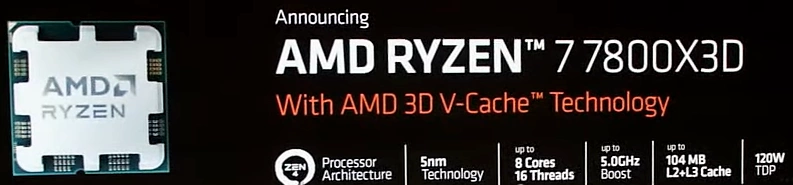 AMD Ryzen 7800X3D CPU Specs