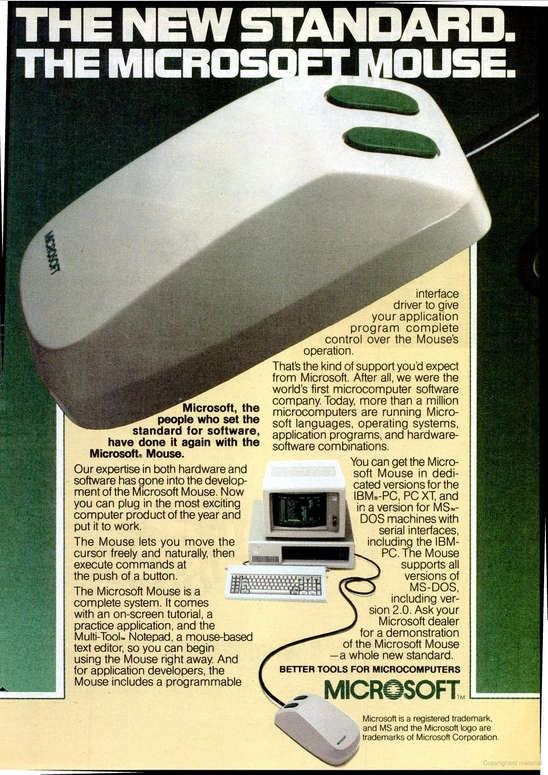 Microsoft's Ad For Microsoft Mouse. InfoWorld 23 May 1983.