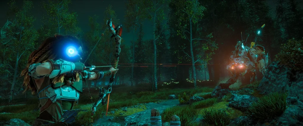 Aloy Hunting A Machine. Credit: Sony and Vavle's Steam.