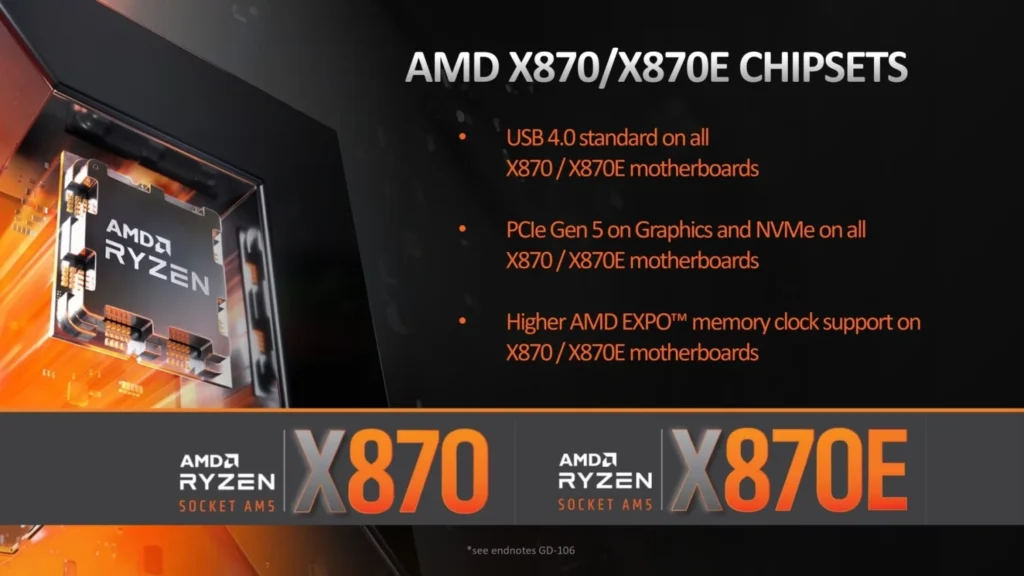 AMD's New X870 and X870E chipsets.