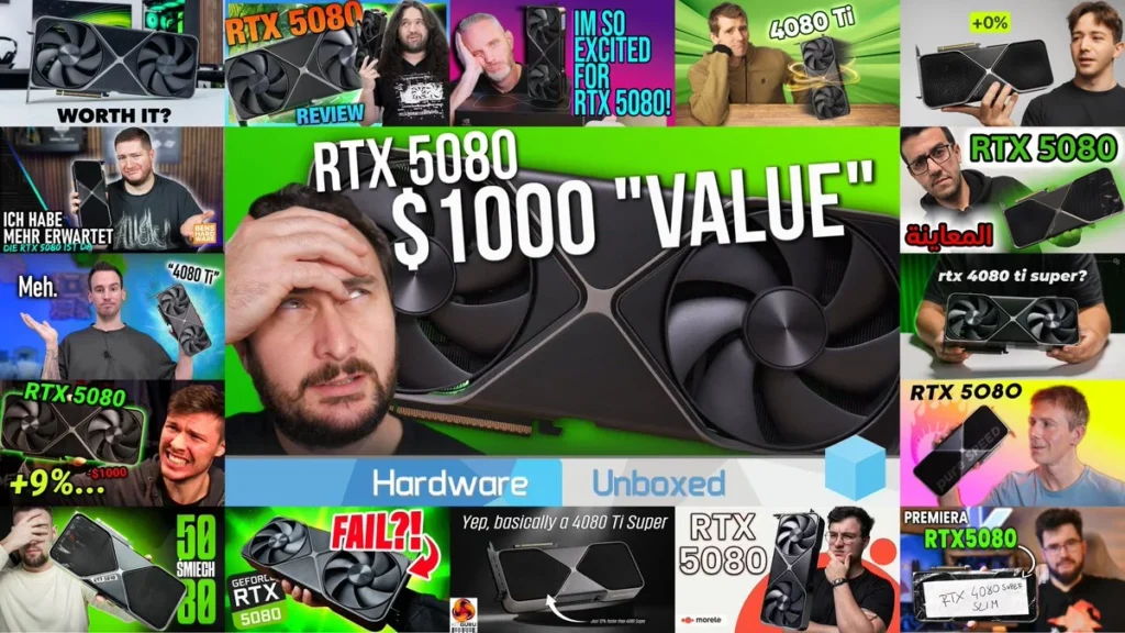 Frustration of YouTube Reviewers For RTX 5080 Credit @Olrak29